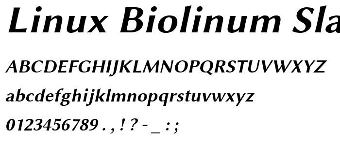 Linux Biolinum Slanted Bold font